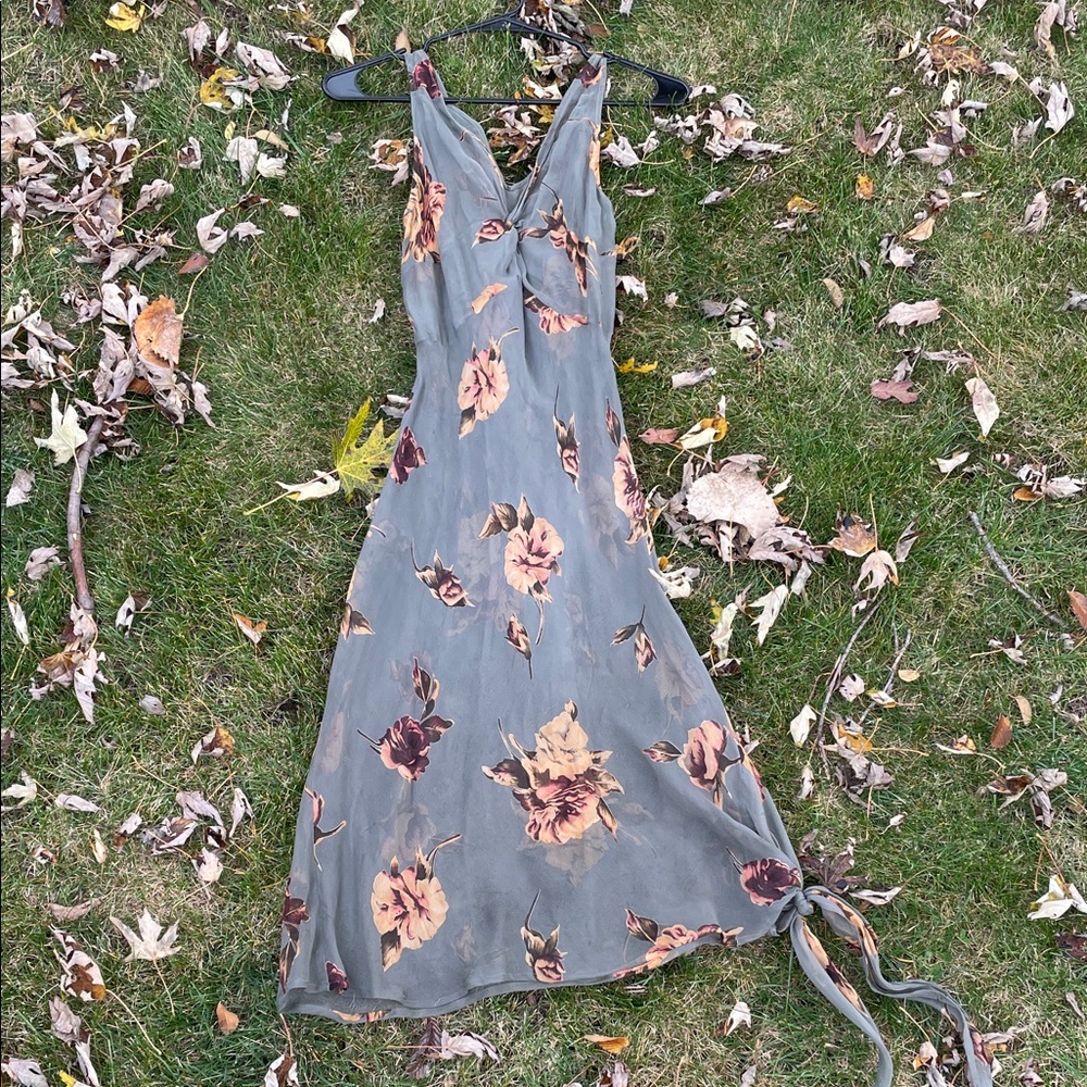 Floral Hunter Green Sheer Dress vintage